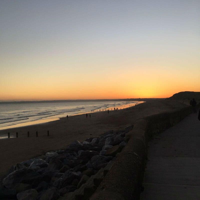 Youghal’s beach and coastline at sunset